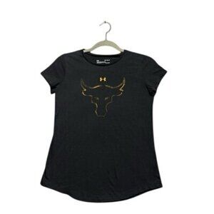 UA Under Armour Project Rock Black T-Shirt Girl's YLG Youth Large